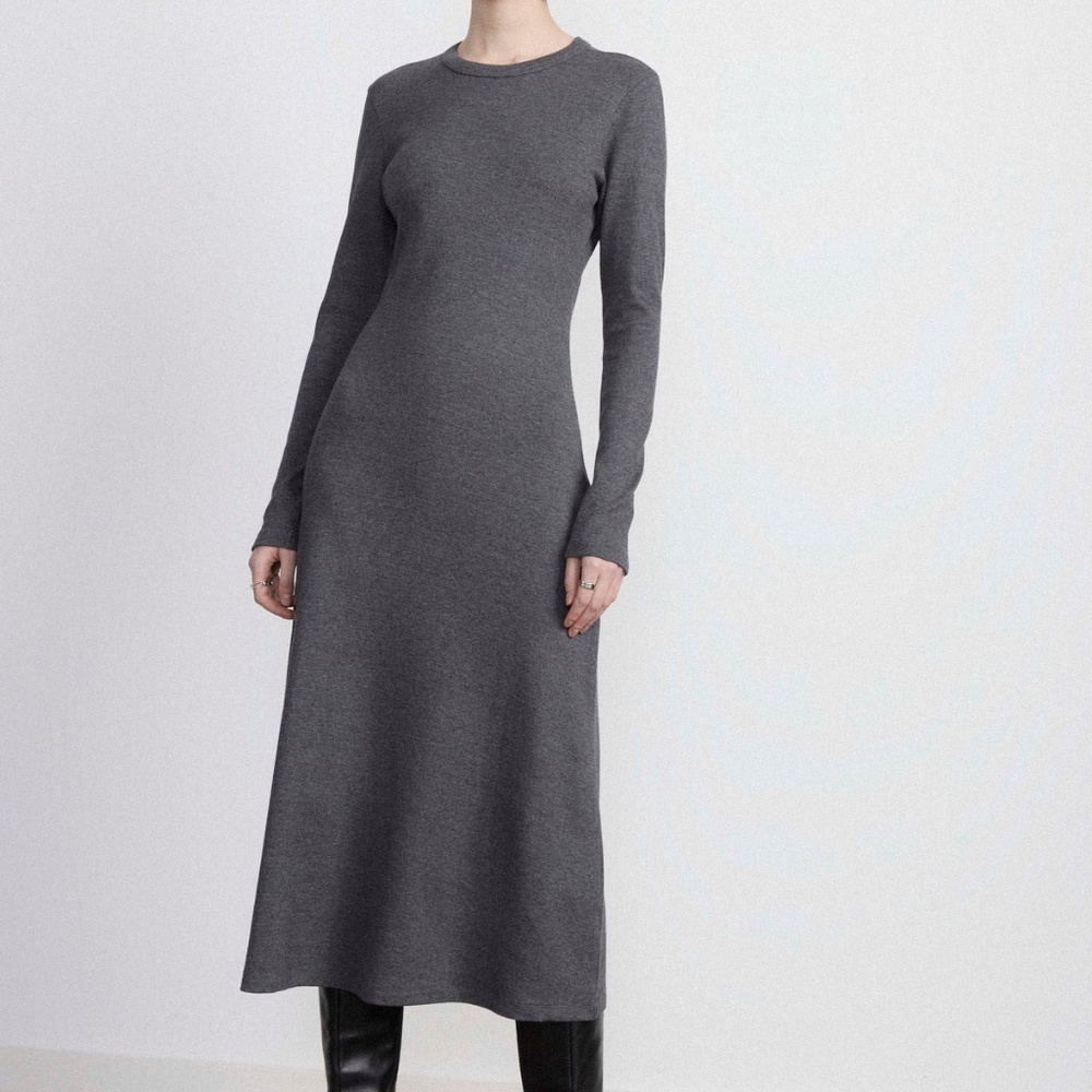 NWT Frank & Oak // The Ribbed Maxi Dress in Cool Grey